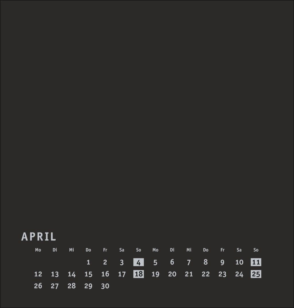 Beispielinhalt (Bild) Premium-Bastelkalender schwarz mittel 2027