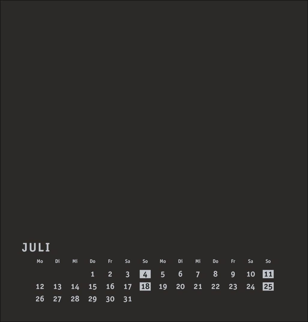 Beispielinhalt (Bild) Premium-Bastelkalender schwarz mittel 2027