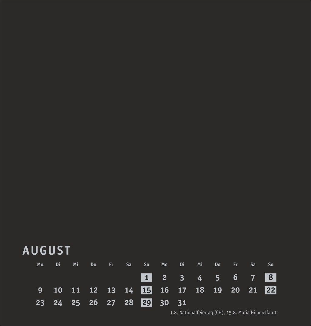 Beispielinhalt (Bild) Premium-Bastelkalender schwarz mittel 2027