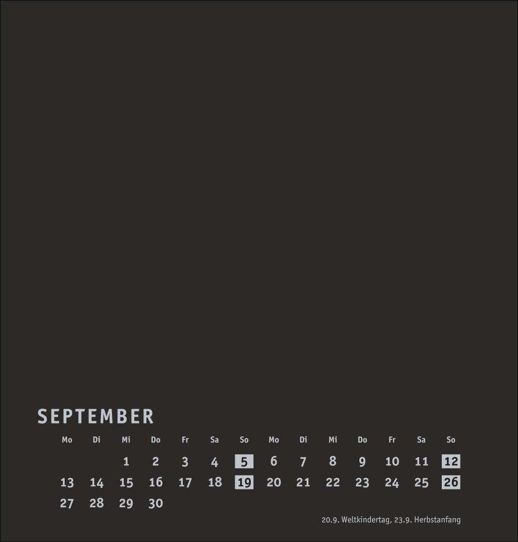 Beispielinhalt (Bild) Premium-Bastelkalender schwarz mittel 2027