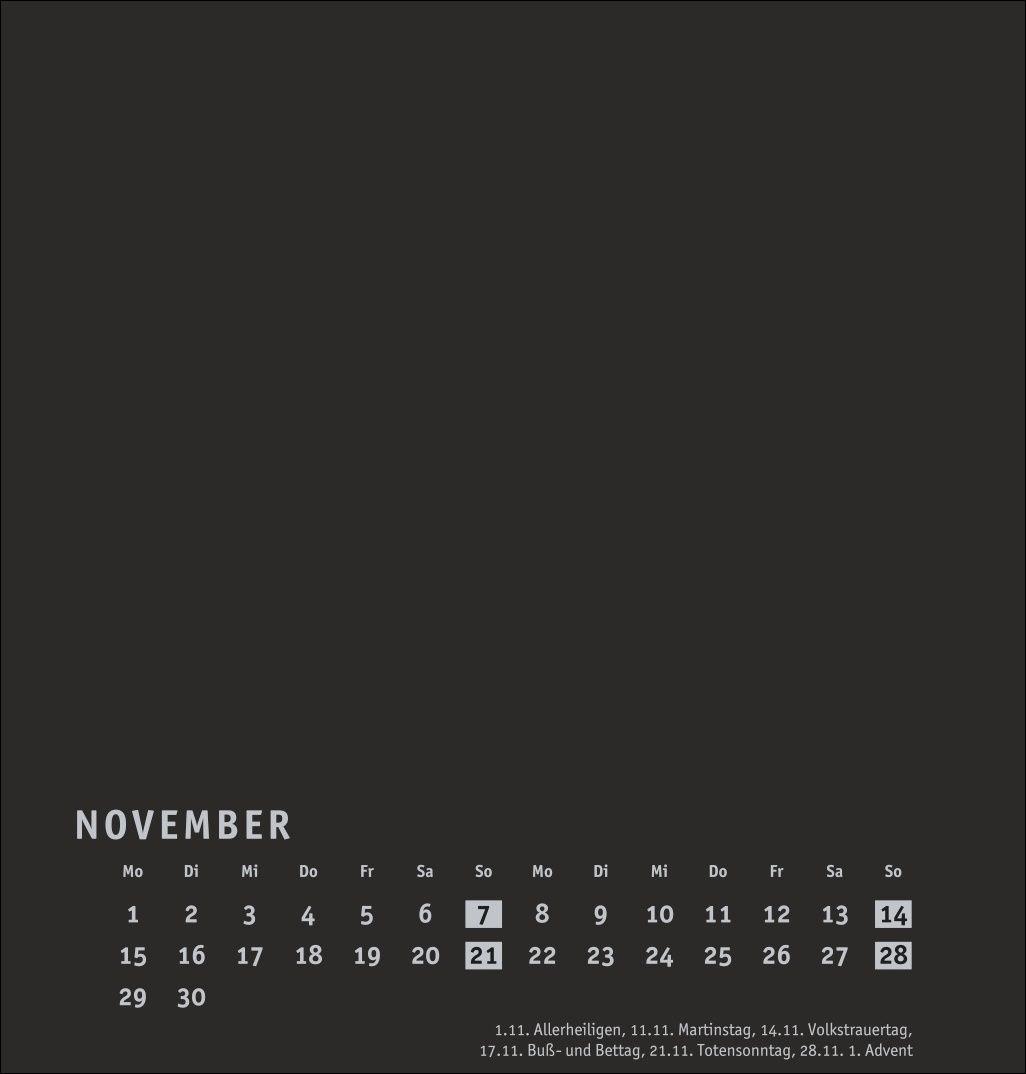 Beispielinhalt (Bild) Premium-Bastelkalender schwarz mittel 2027