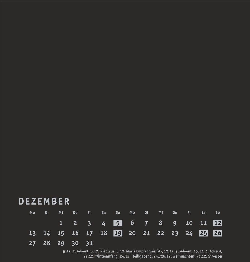 Beispielinhalt (Bild) Premium-Bastelkalender schwarz mittel 2027