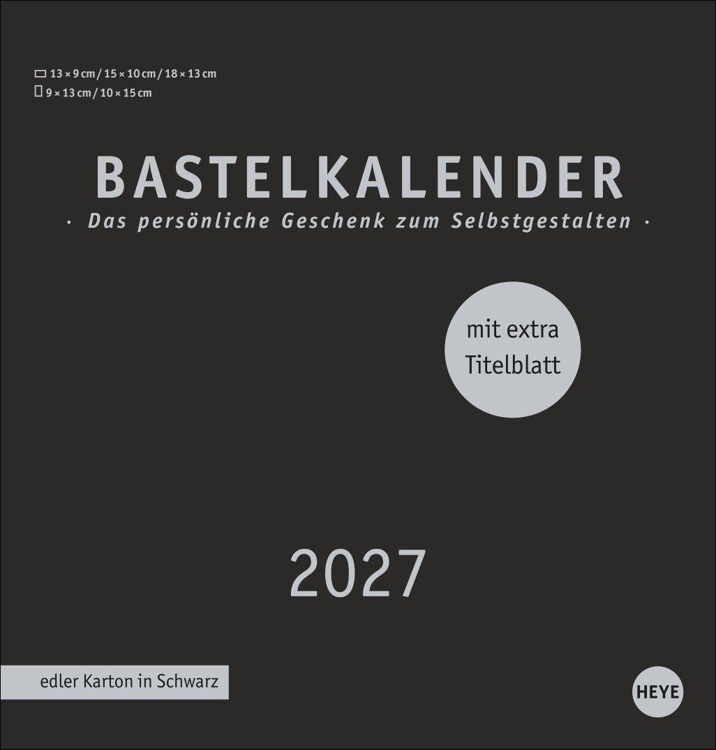 Vorderes Coverbild Premium-Bastelkalender schwarz mittel 2027