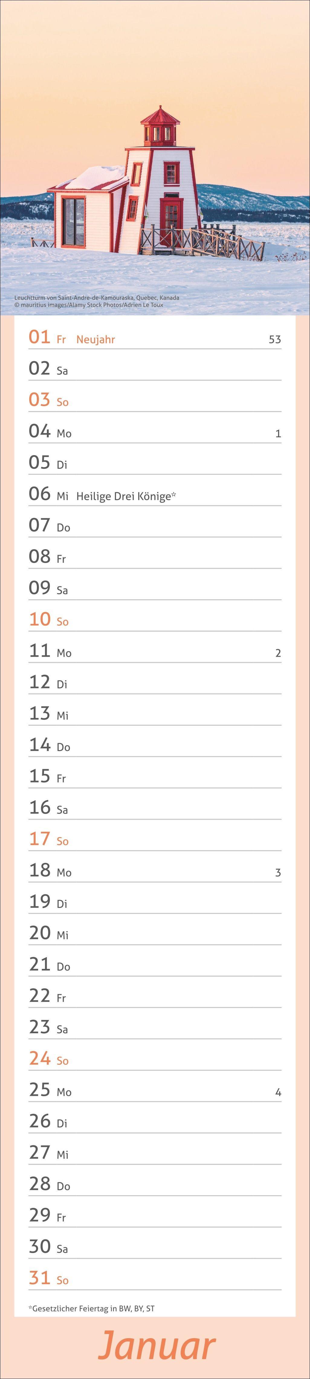 Beispielinhalt (Bild) times&more Leuchttürme Langplaner 2027