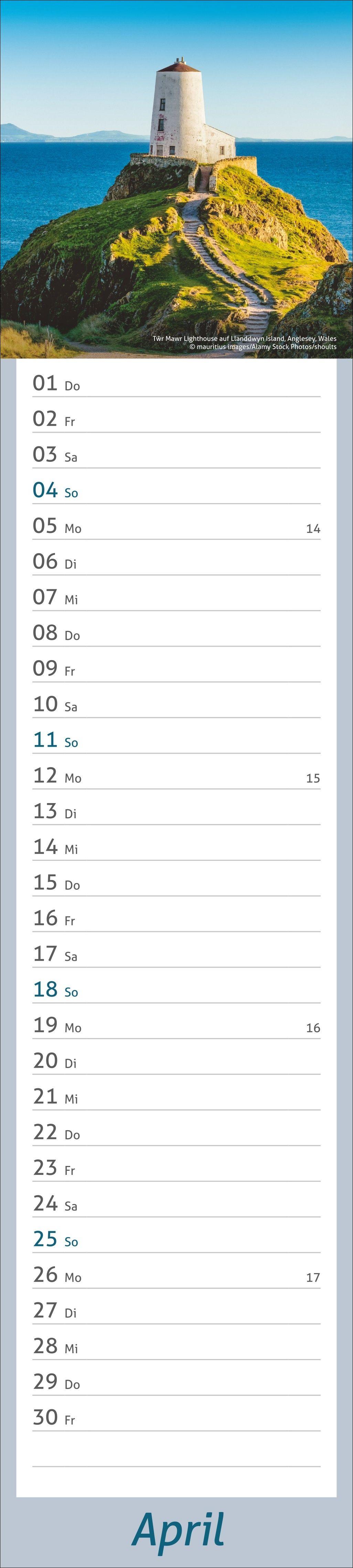 Beispielinhalt (Bild) times&more Leuchttürme Langplaner 2027