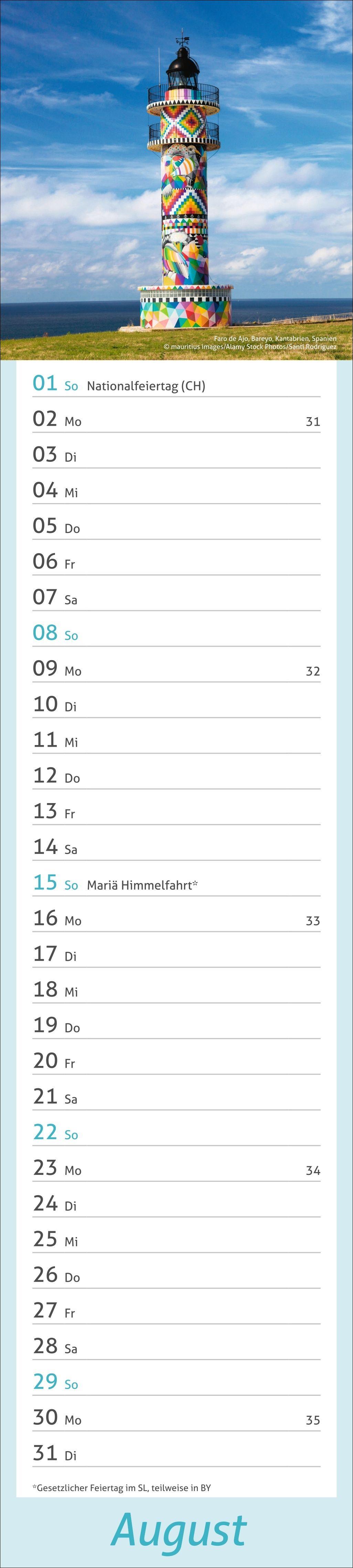 Beispielinhalt (Bild) times&more Leuchttürme Langplaner 2027