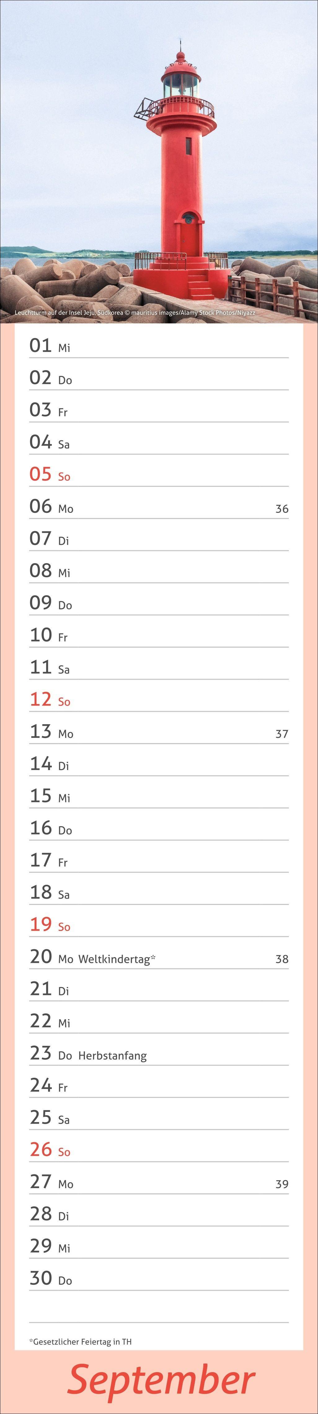 Beispielinhalt (Bild) times&more Leuchttürme Langplaner 2027