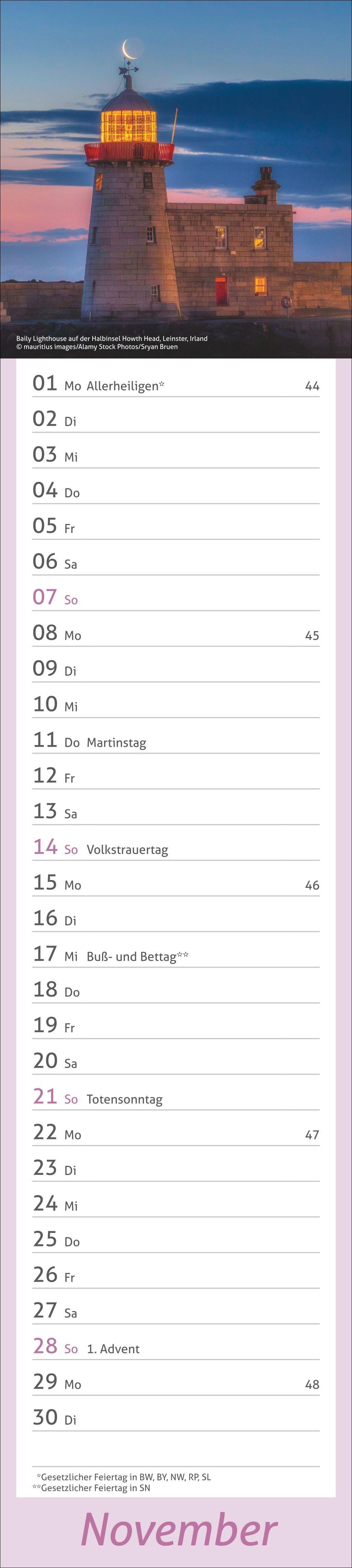 Beispielinhalt (Bild) times&more Leuchttürme Langplaner 2027