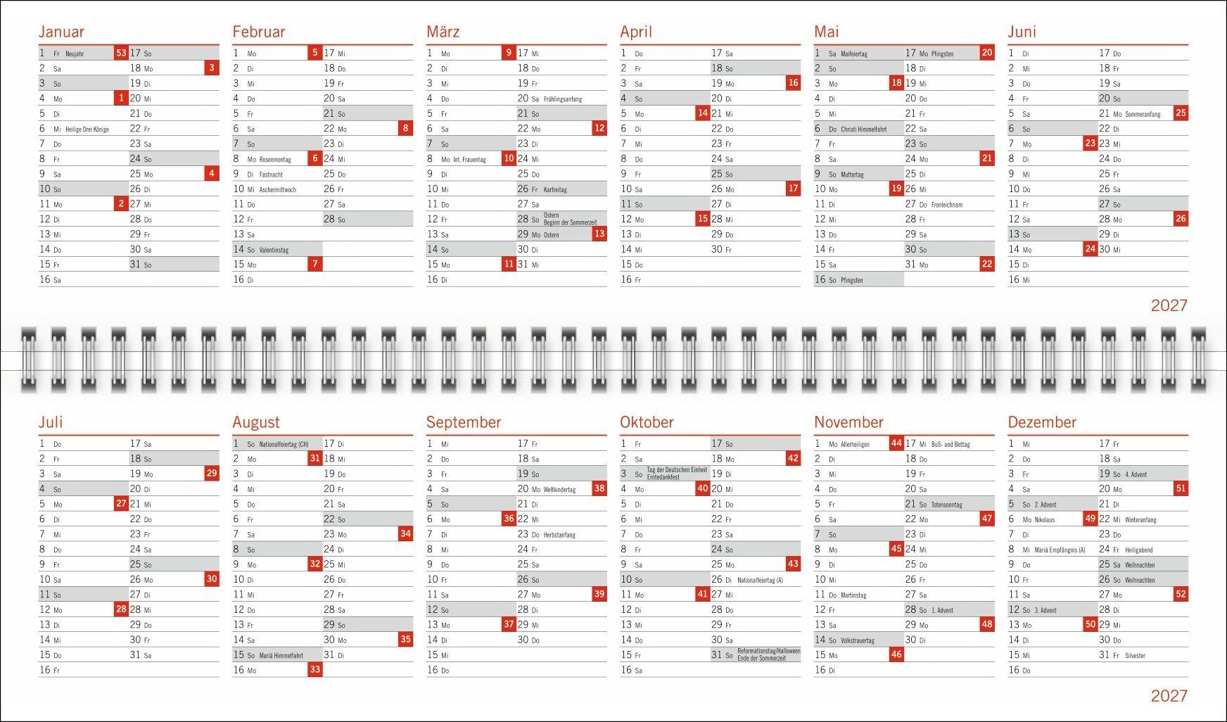 Beispielinhalt (Bild) Helme Heine: Wochenquerplaner 2027