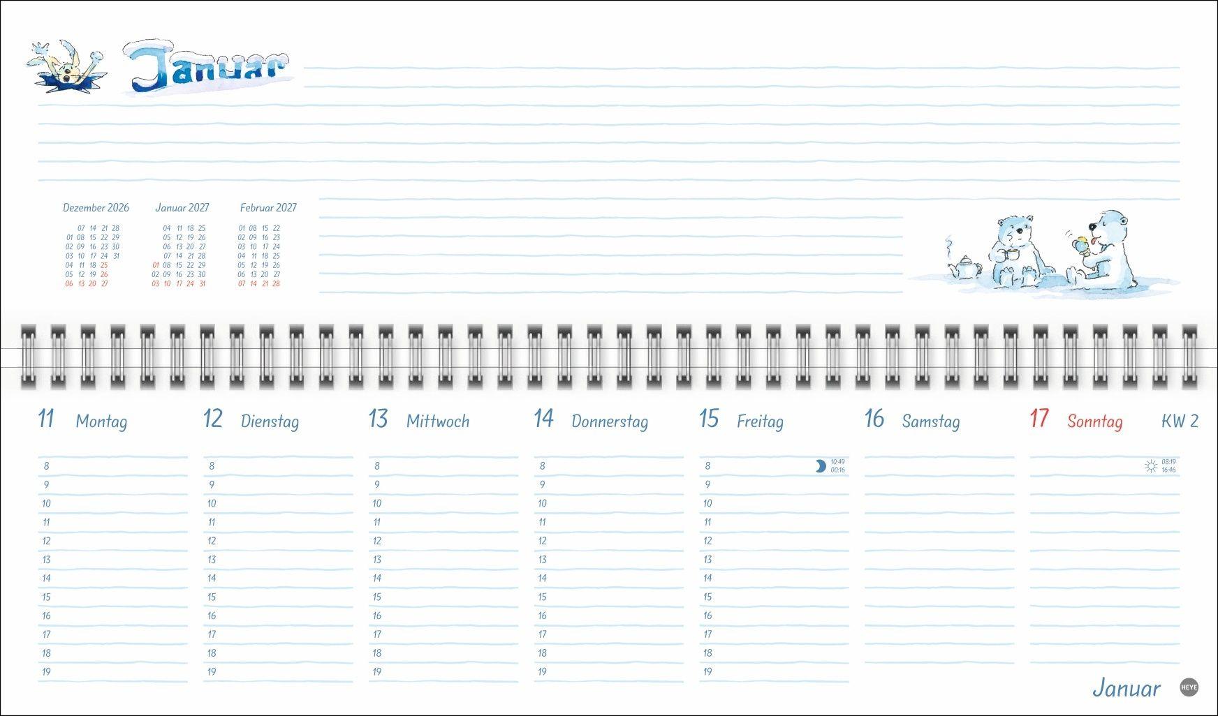 Beispielinhalt (Bild) Helme Heine: Wochenquerplaner 2027