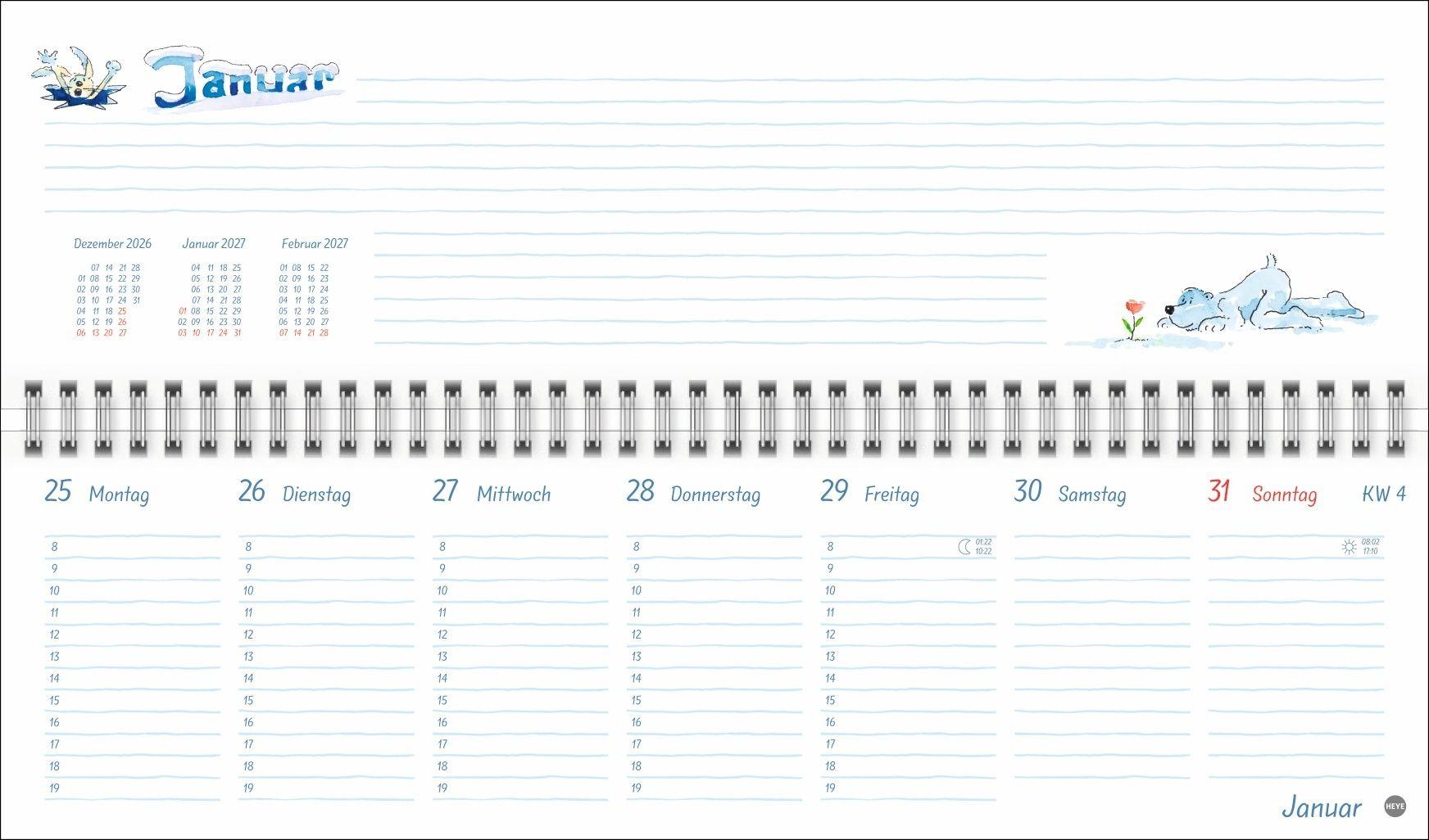 Beispielinhalt (Bild) Helme Heine: Wochenquerplaner 2027
