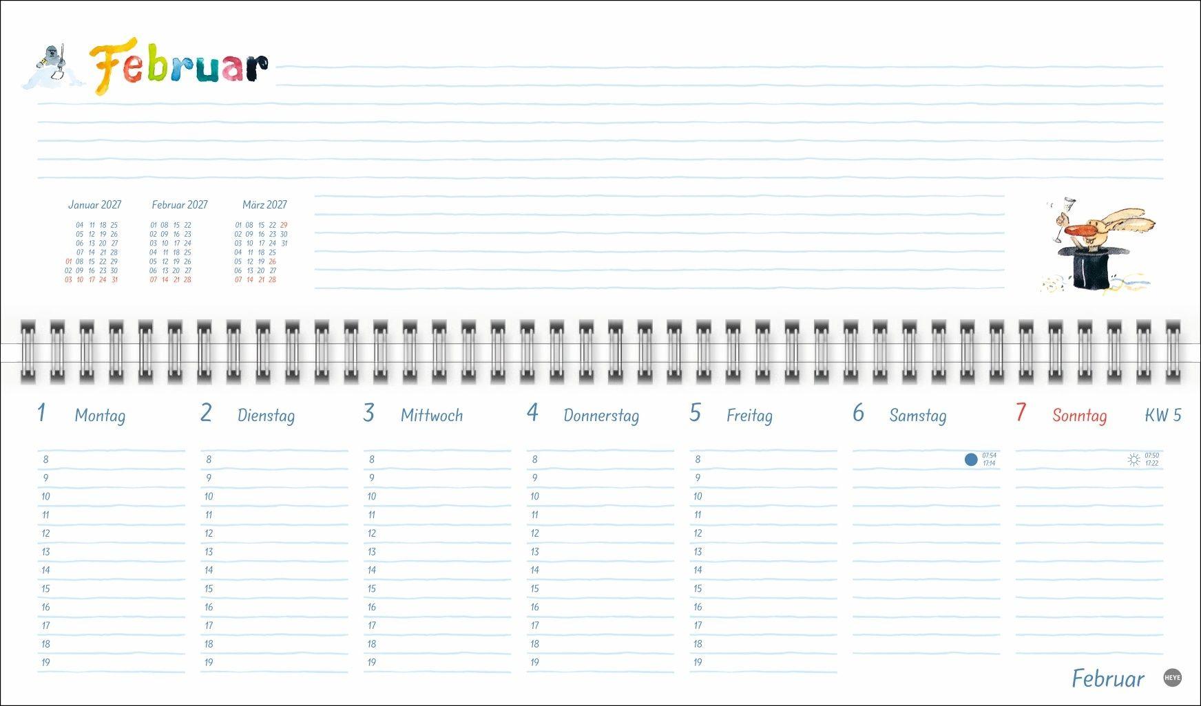 Beispielinhalt (Bild) Helme Heine: Wochenquerplaner 2027
