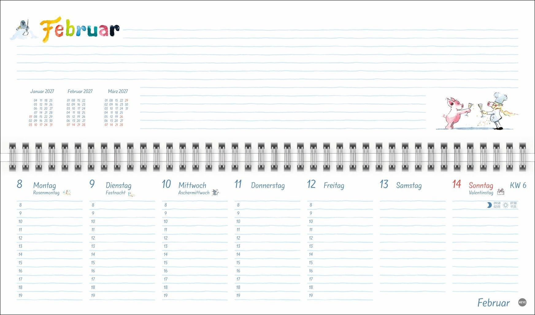 Beispielinhalt (Bild) Helme Heine: Wochenquerplaner 2027