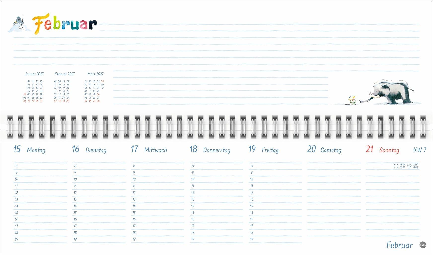Beispielinhalt (Bild) Helme Heine: Wochenquerplaner 2027