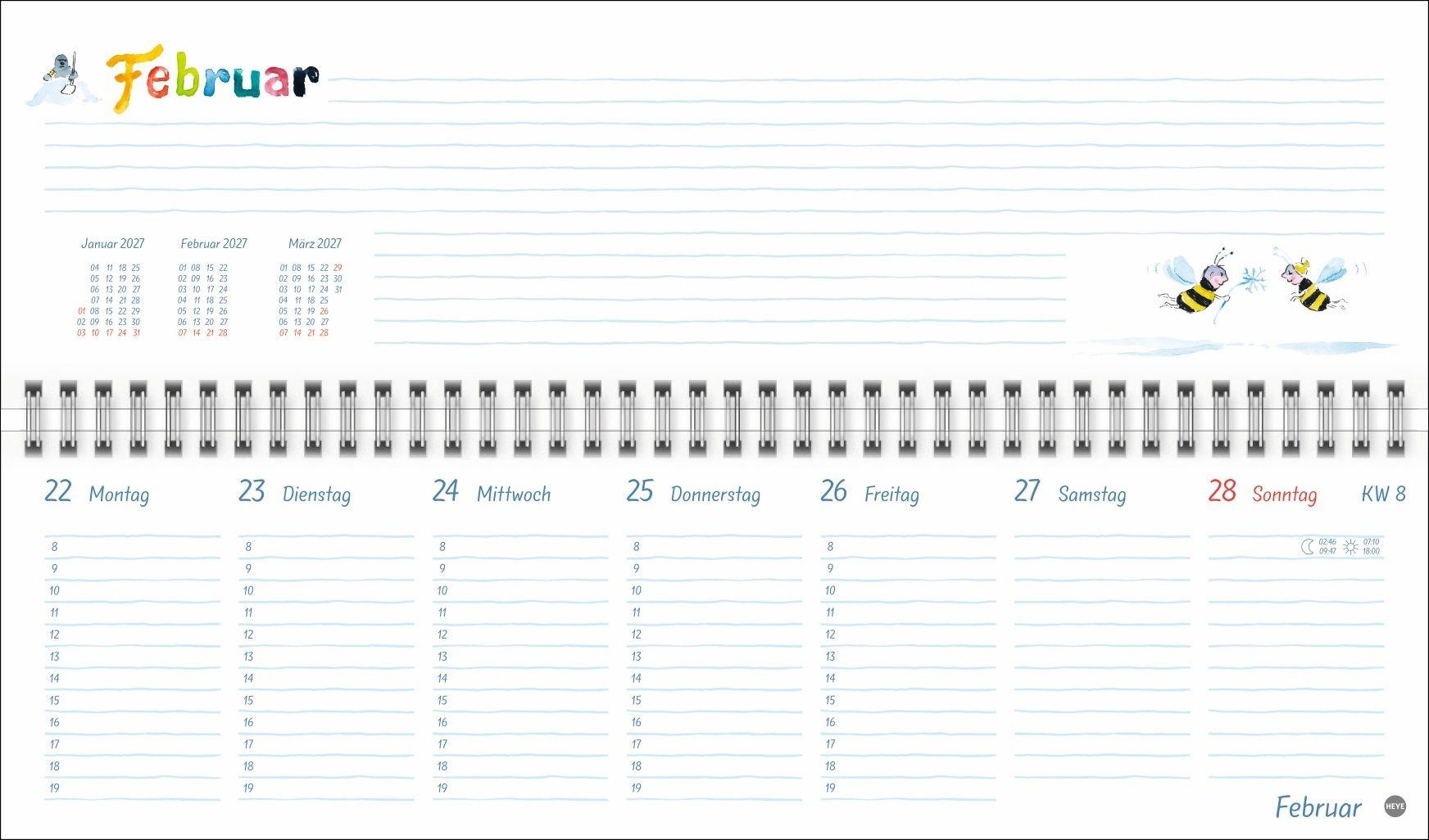 Beispielinhalt (Bild) Helme Heine: Wochenquerplaner 2027