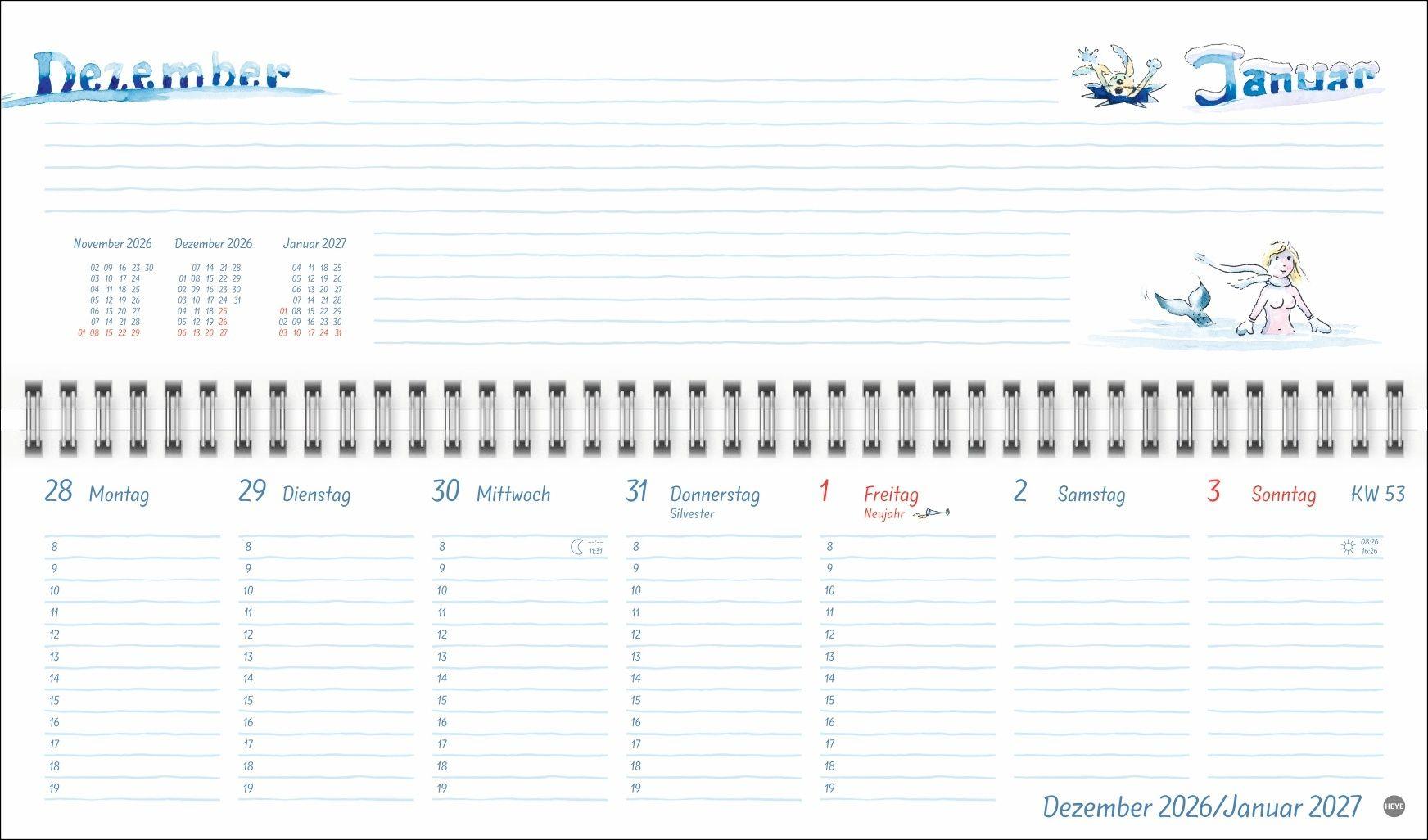 Beispielinhalt (Bild) Helme Heine: Wochenquerplaner 2027