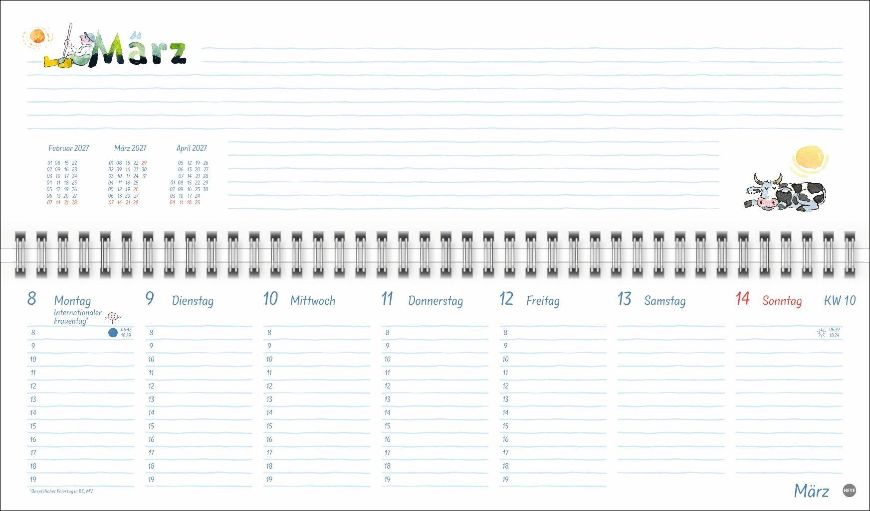 Beispielinhalt (Bild) Helme Heine: Wochenquerplaner 2027