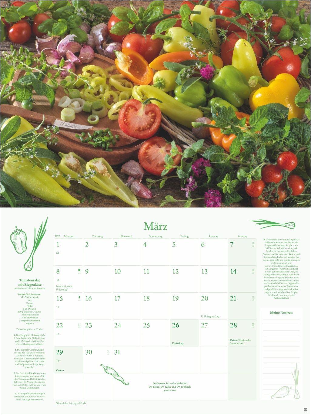 Beispielinhalt (Bild) Küchenkalender Broschur XL 2027