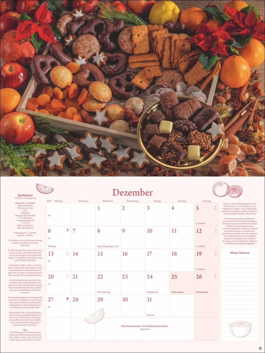 Beispielinhalt (Bild) Küchenkalender Broschur XL 2027