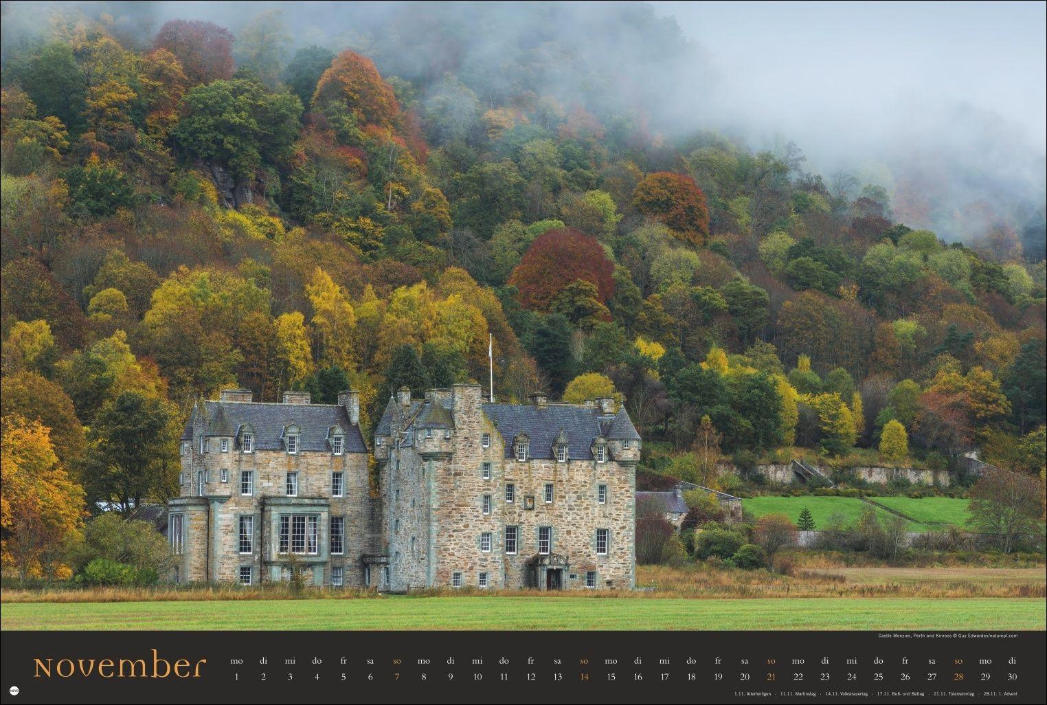 Beispielinhalt (Bild) Land of Legends Kalender 2027 - Schottlands Burgen und Schlösser