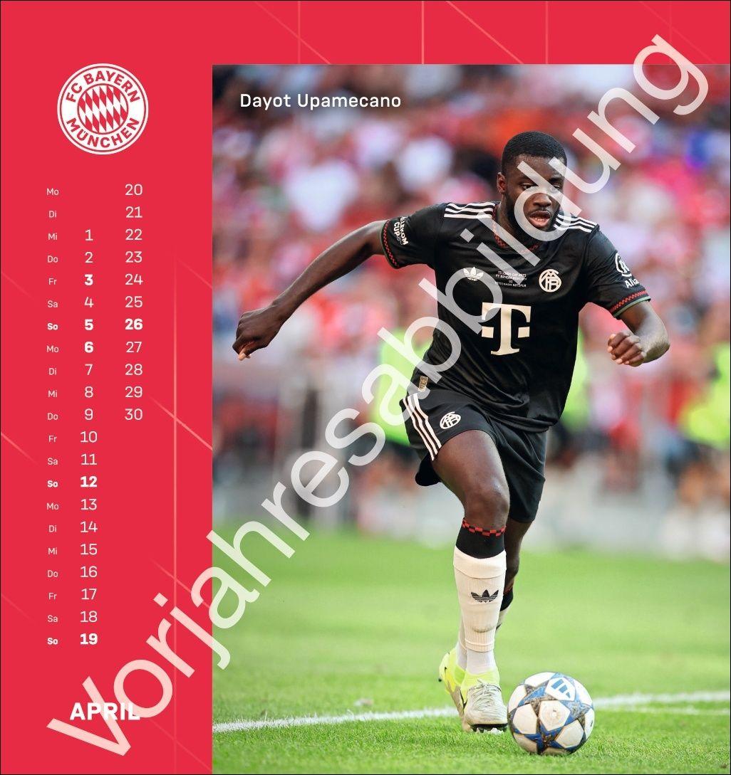 Beispielinhalt (Bild) FC Bayern München Postkartenkalender 2027