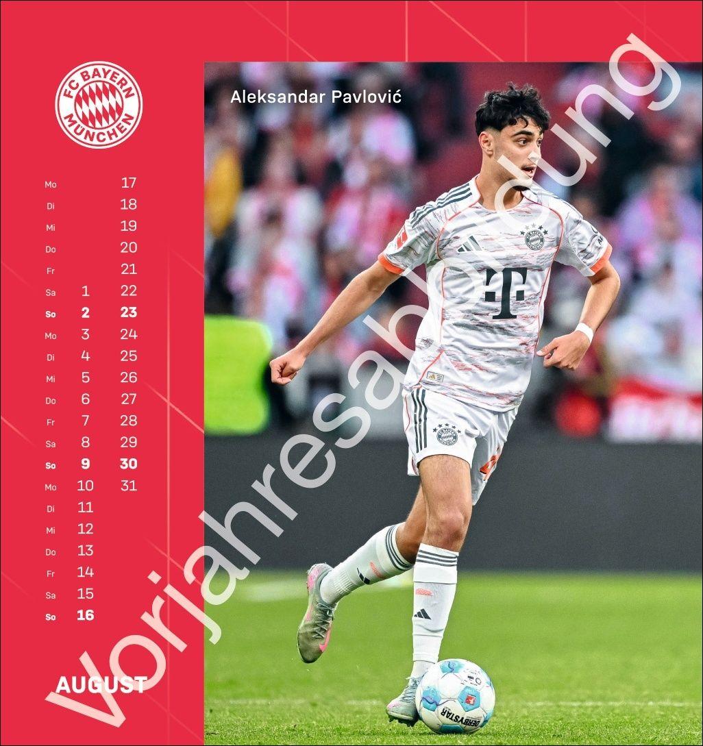 Beispielinhalt (Bild) FC Bayern München Postkartenkalender 2027