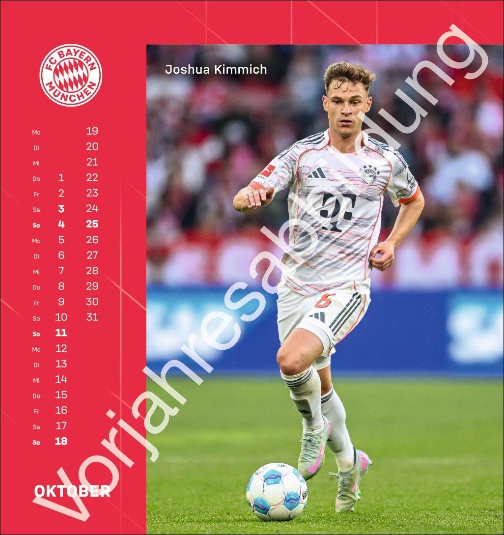Beispielinhalt (Bild) FC Bayern München Postkartenkalender 2027