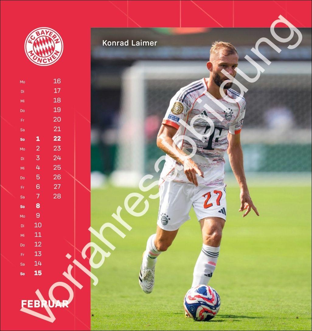 Beispielinhalt (Bild) FC Bayern München Postkartenkalender 2027