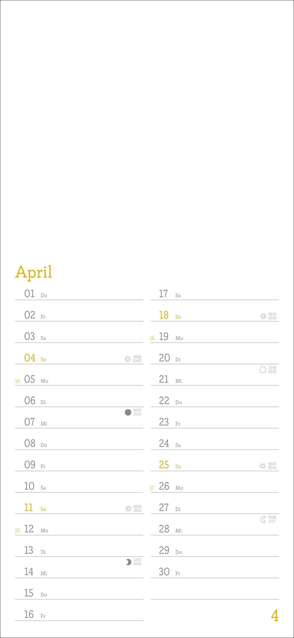 Beispielinhalt (Bild) Kalender zum Selbstgestalten 2027