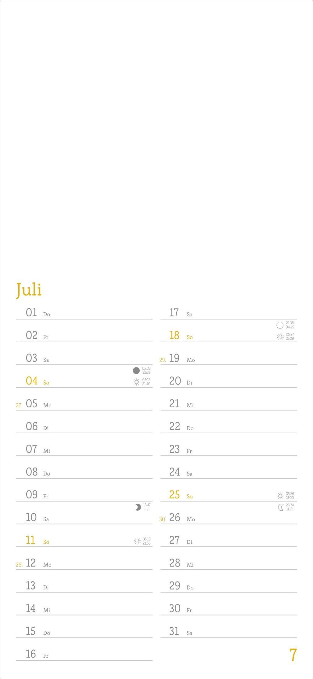 Beispielinhalt (Bild) Kalender zum Selbstgestalten 2027