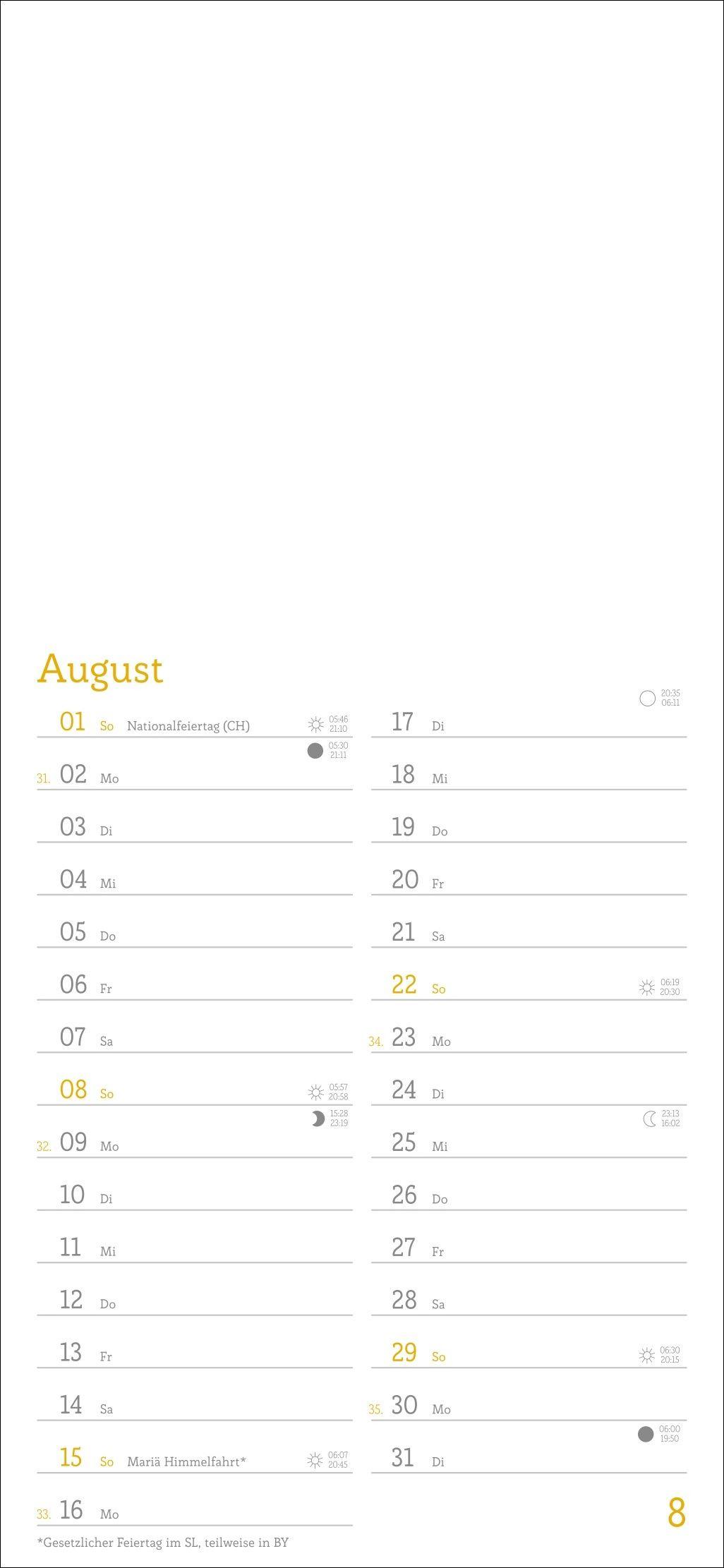 Beispielinhalt (Bild) Kalender zum Selbstgestalten 2027