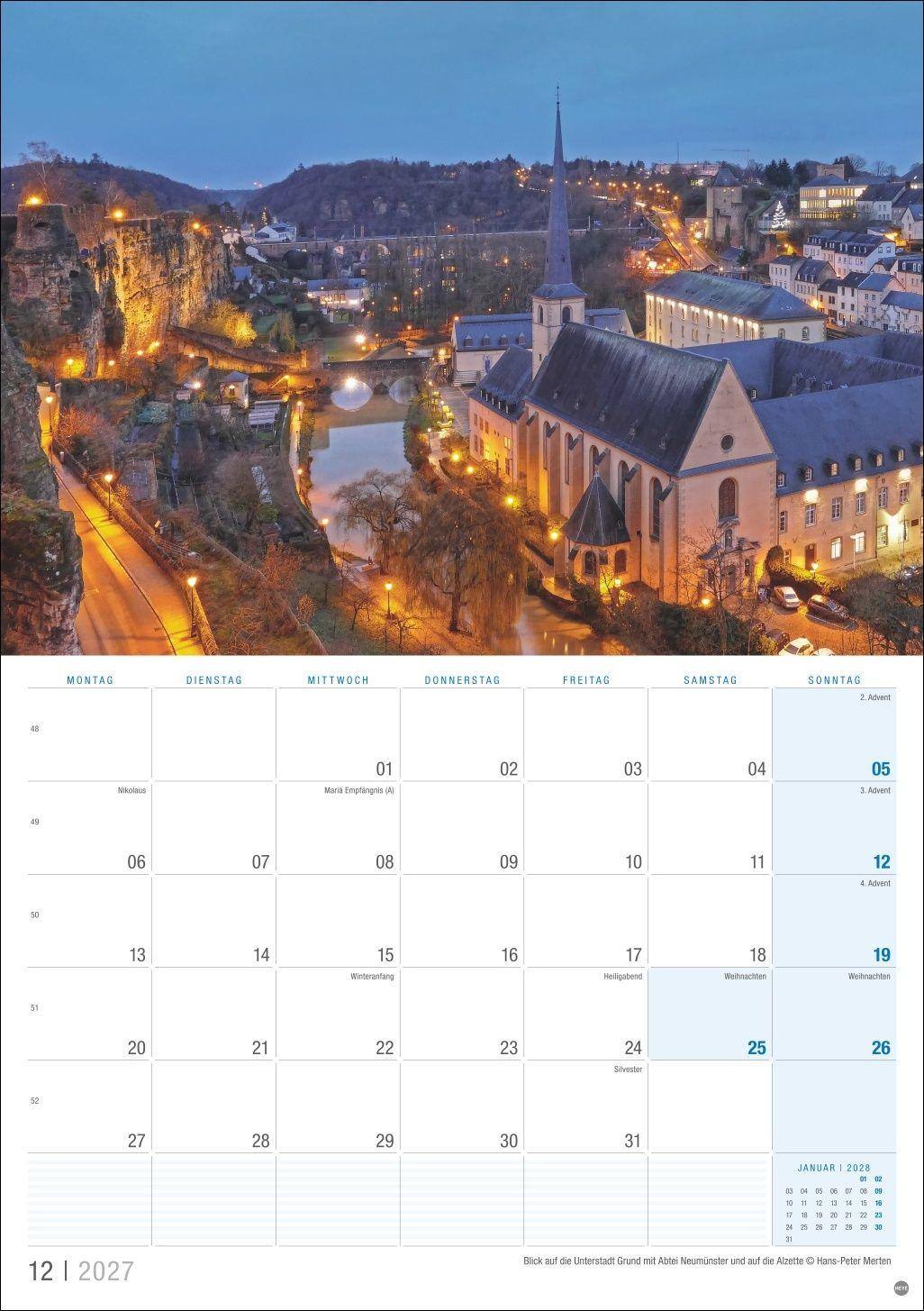 Beispielinhalt (Bild) Luxemburg Planer 2027