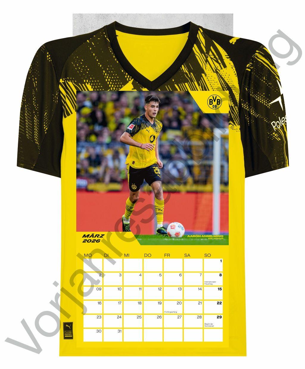 Beispielinhalt (Bild) BVB Trikotkalender 2027