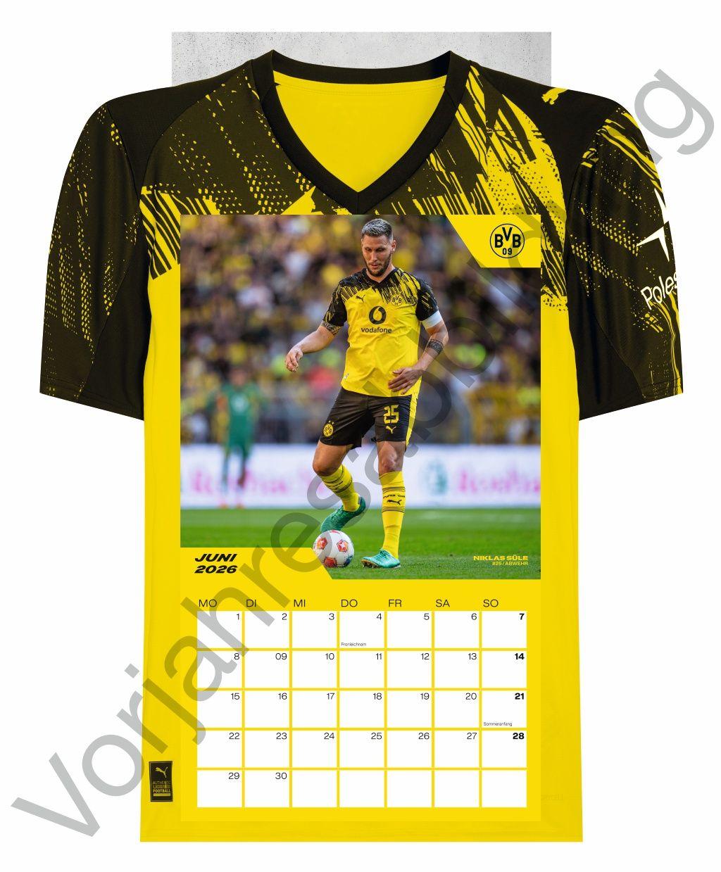 Beispielinhalt (Bild) BVB Trikotkalender 2027