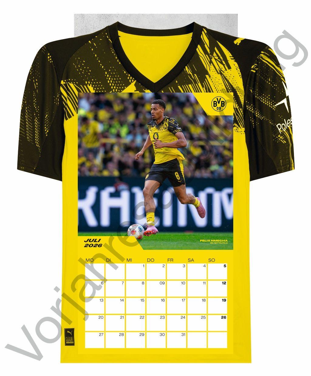 Beispielinhalt (Bild) BVB Trikotkalender 2027