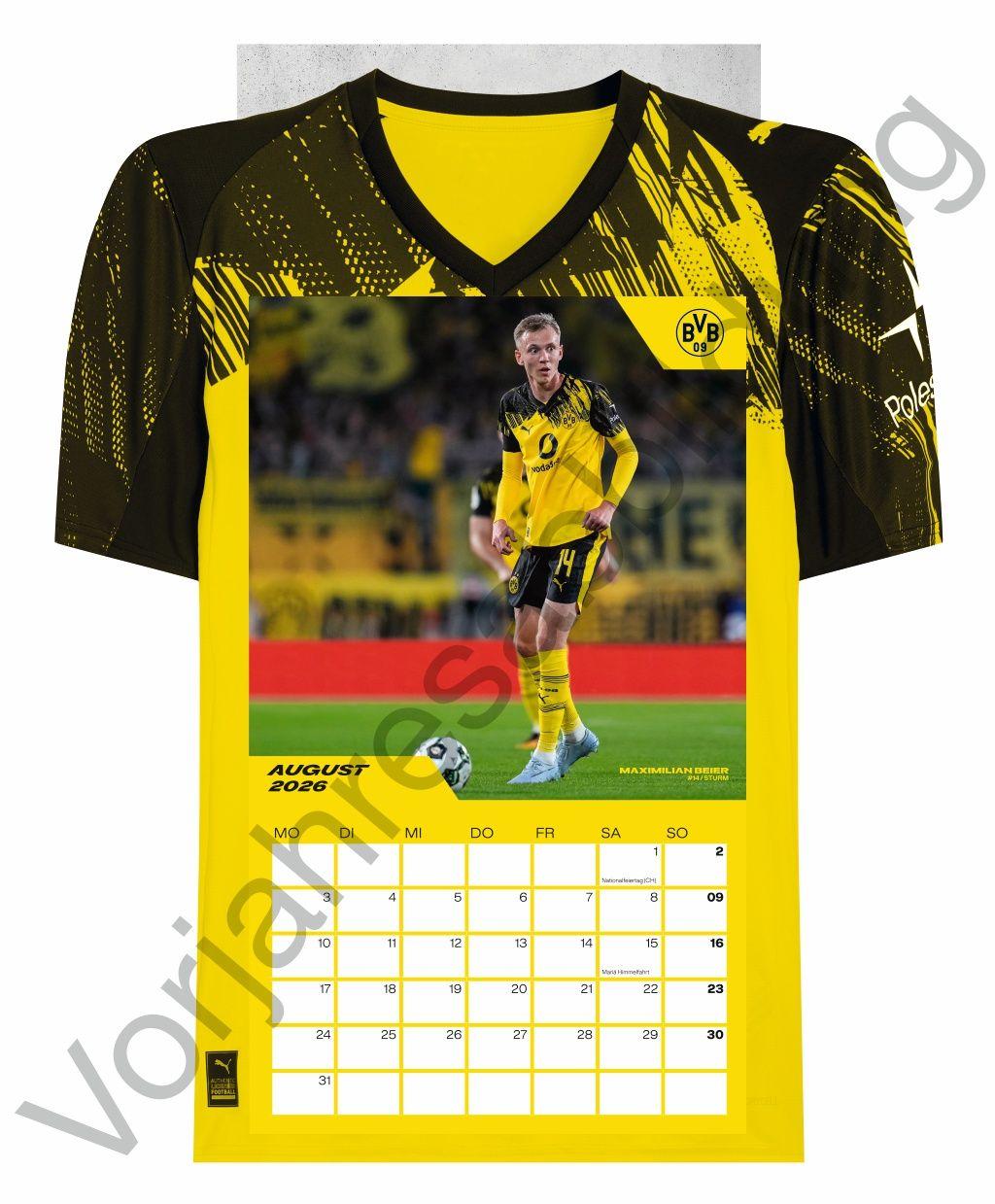Beispielinhalt (Bild) BVB Trikotkalender 2027
