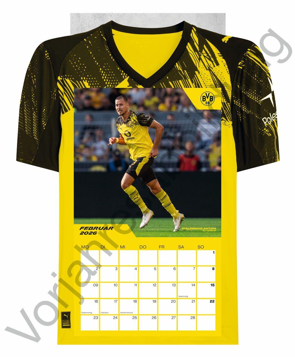 Beispielinhalt (Bild) BVB Trikotkalender 2027