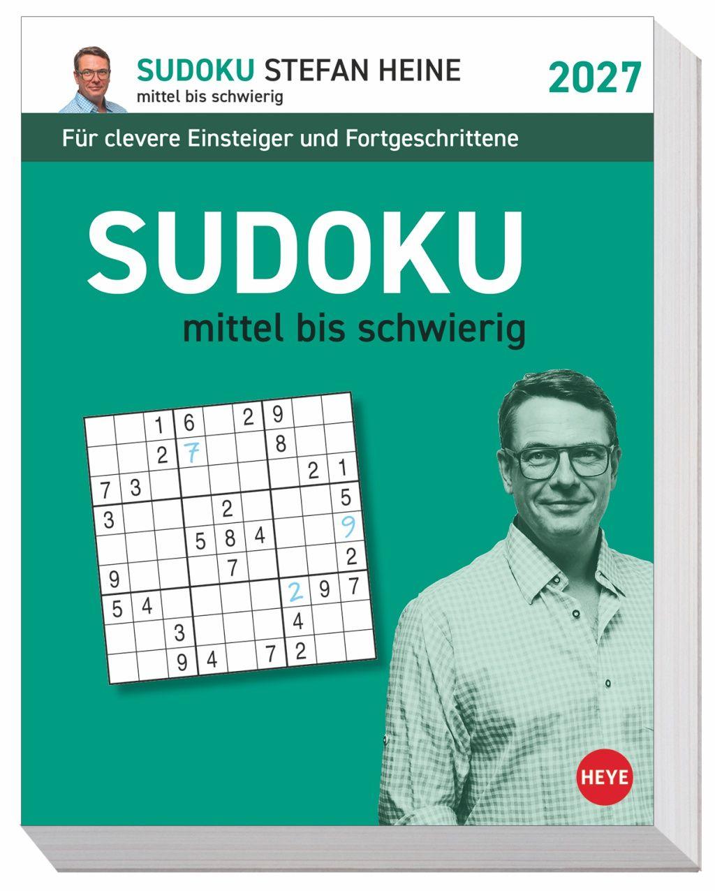 Vorderes Coverbild Stefan Heine Sudoku mittel bis schwierig Tagesabreißkalender 2027