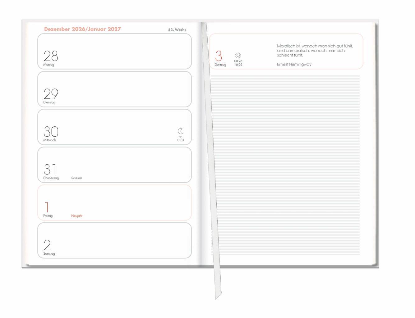 Beispielinhalt (Bild) Lady Terminkalender A6 2027