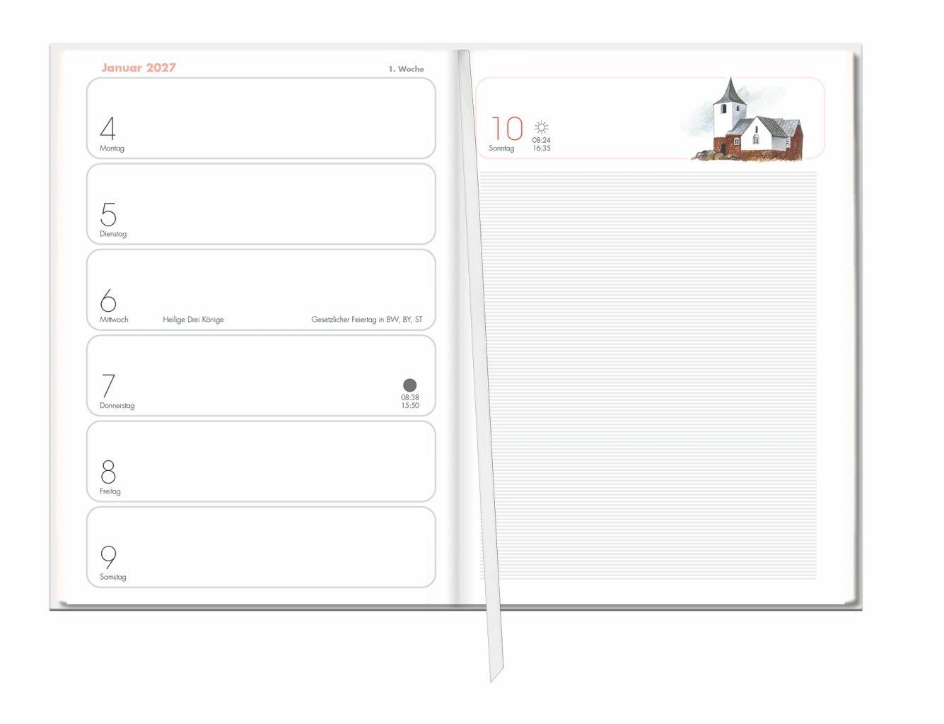 Beispielinhalt (Bild) Lady Terminkalender A6 2027
