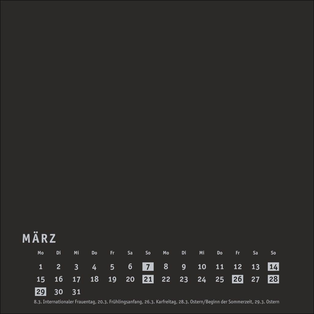 Beispielinhalt (Bild) Premium-Bastelkalender schwarz klein 2027