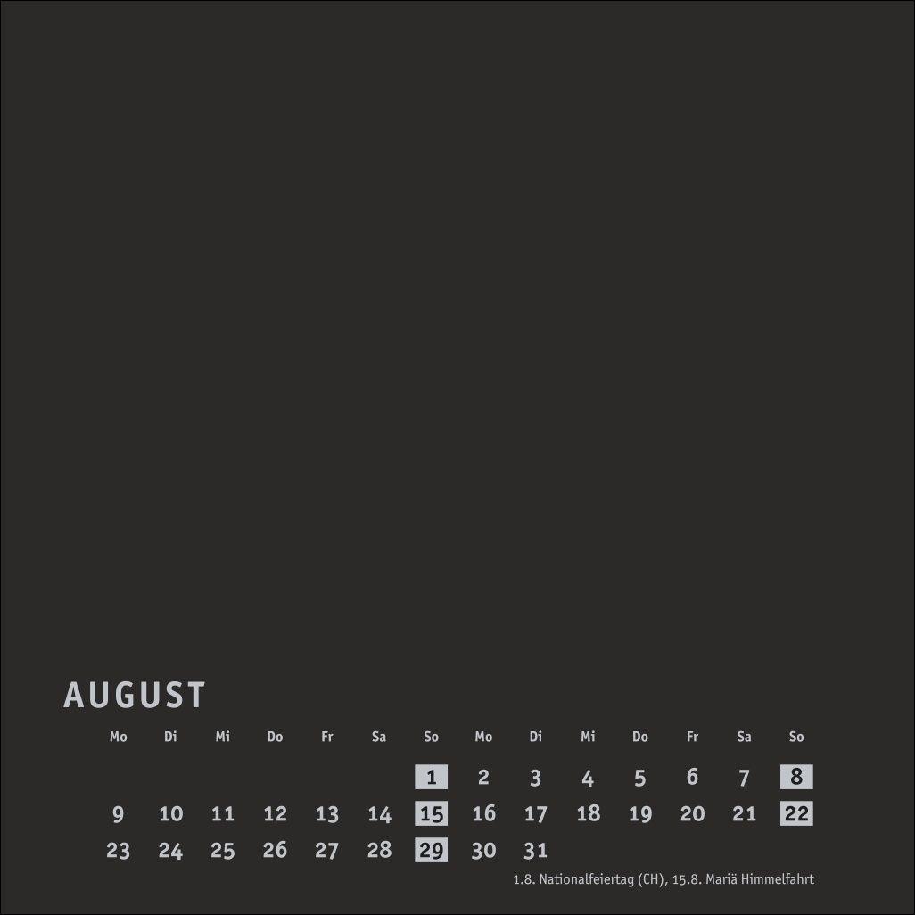 Beispielinhalt (Bild) Premium-Bastelkalender schwarz klein 2027