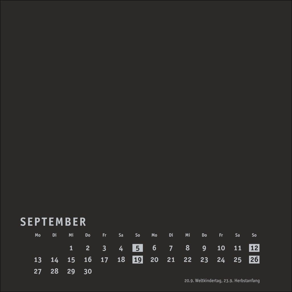 Beispielinhalt (Bild) Premium-Bastelkalender schwarz klein 2027