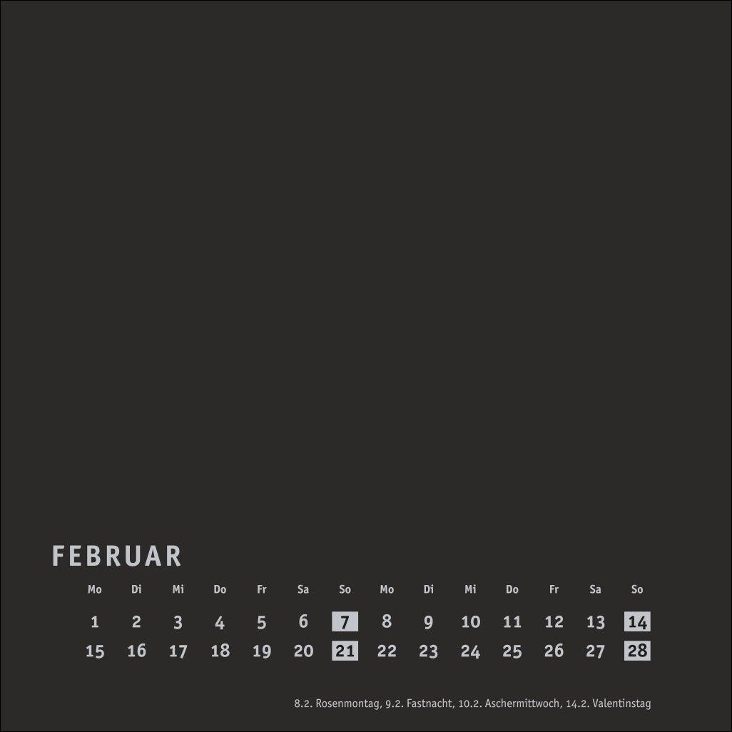 Beispielinhalt (Bild) Premium-Bastelkalender schwarz klein 2027