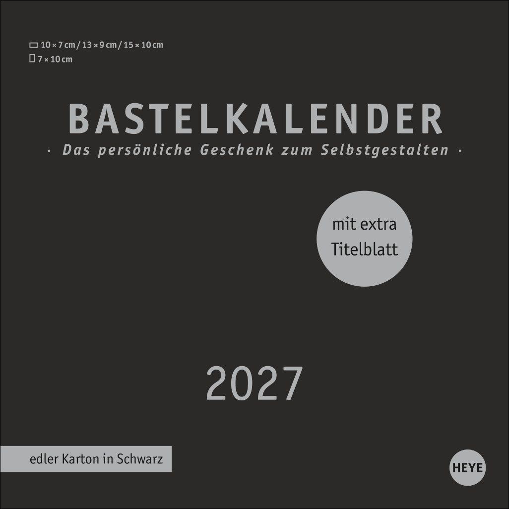 Vorderes Coverbild Premium-Bastelkalender schwarz klein 2027