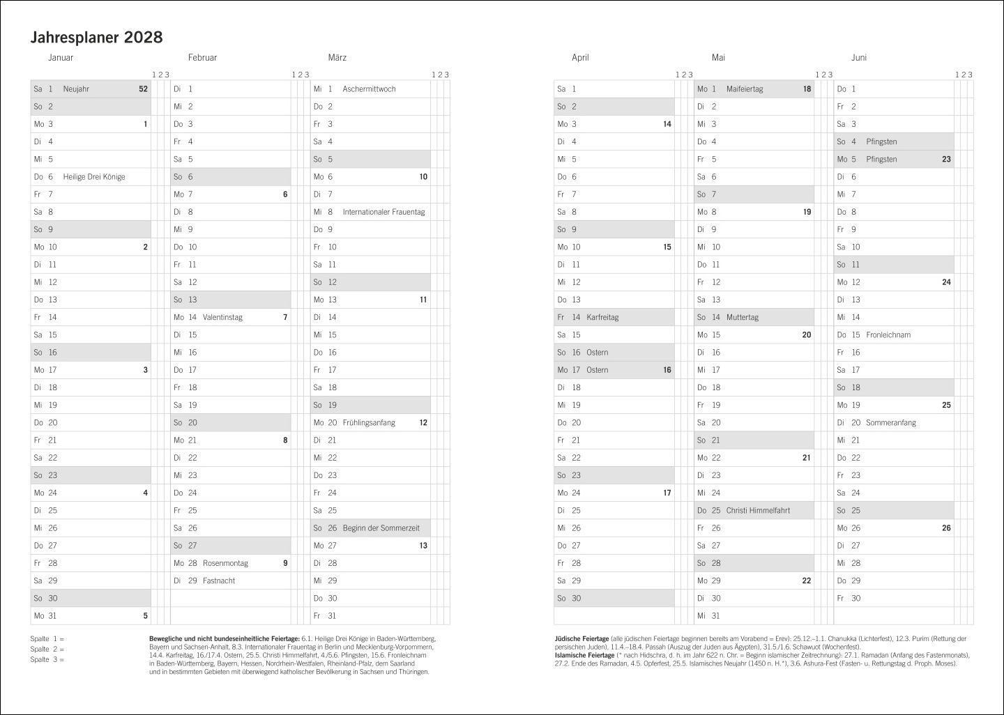 Beispielinhalt (Bild) Terminer A6, Leinen sand 2027