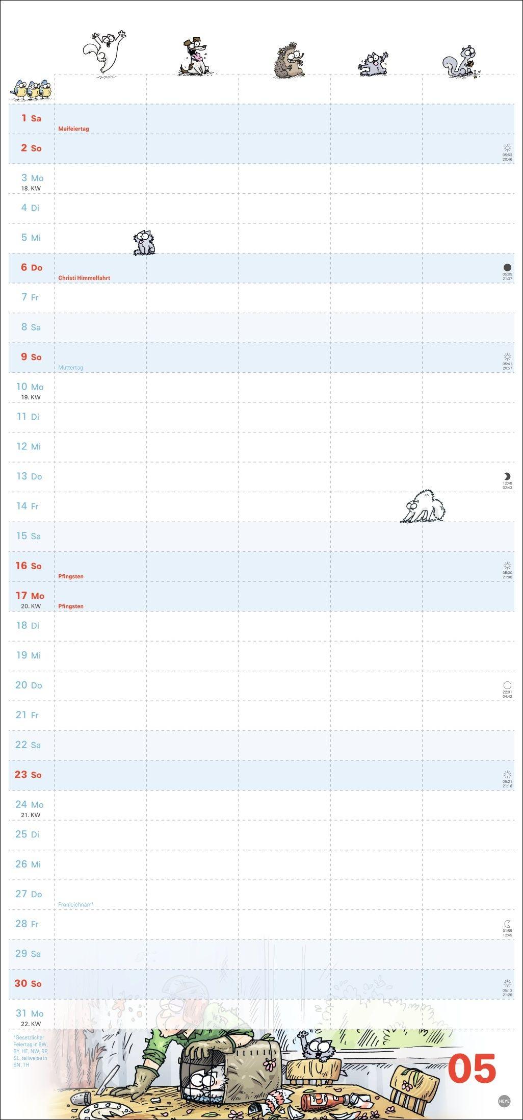 Beispielinhalt (Bild) Simons Katze Familienplaner 2027