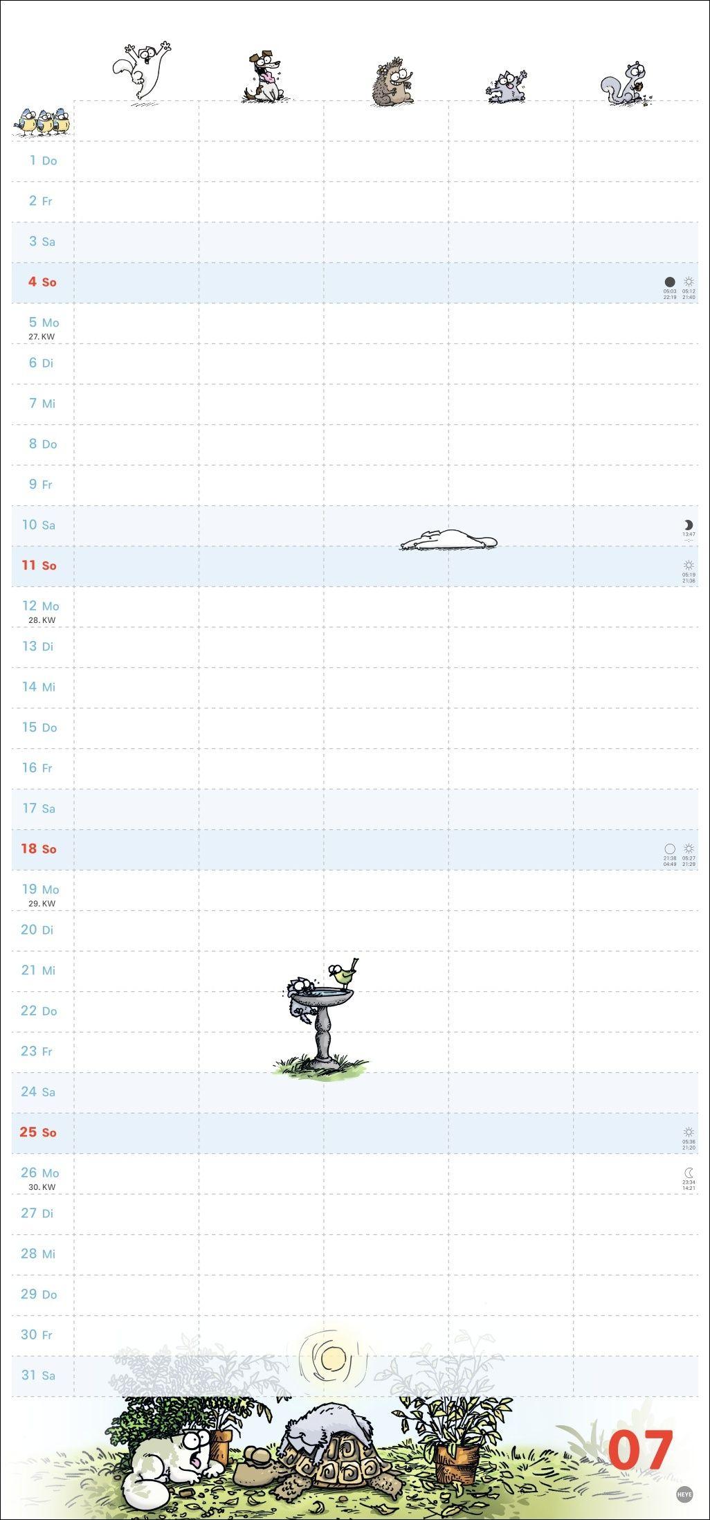 Beispielinhalt (Bild) Simons Katze Familienplaner 2027