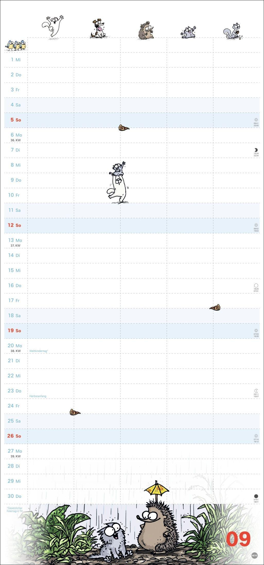 Beispielinhalt (Bild) Simons Katze Familienplaner 2027