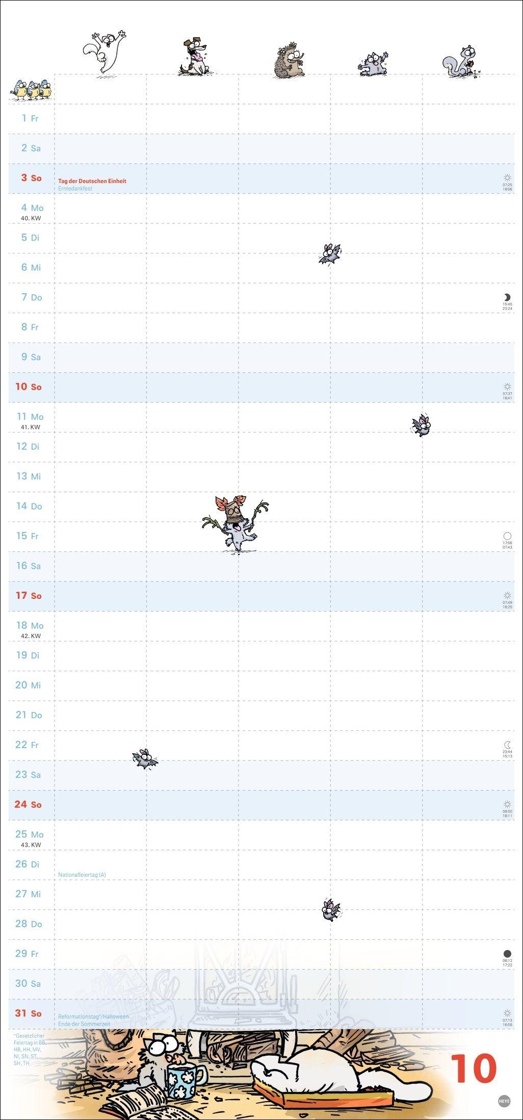 Beispielinhalt (Bild) Simons Katze Familienplaner 2027